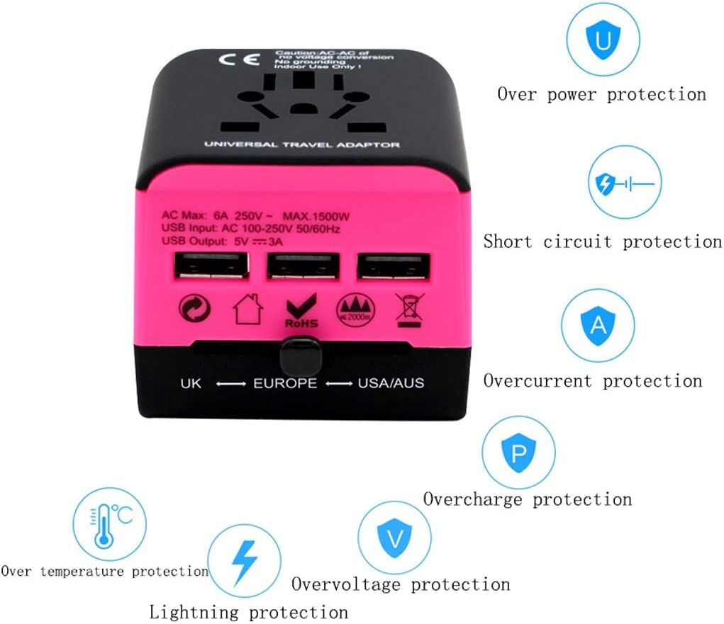Adattatore da Viaggio Universale Adattatore da Viaggio con Porte USB per US EU UK aus Europen World Adattatore da Viaggio Internazionale
