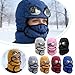 Winter Thermal Hat with Glass,Windproof Ski Maskes,Cap Fashion Warm Hat Detachable Neckband for Cycling,Trapper with Goggles (red)