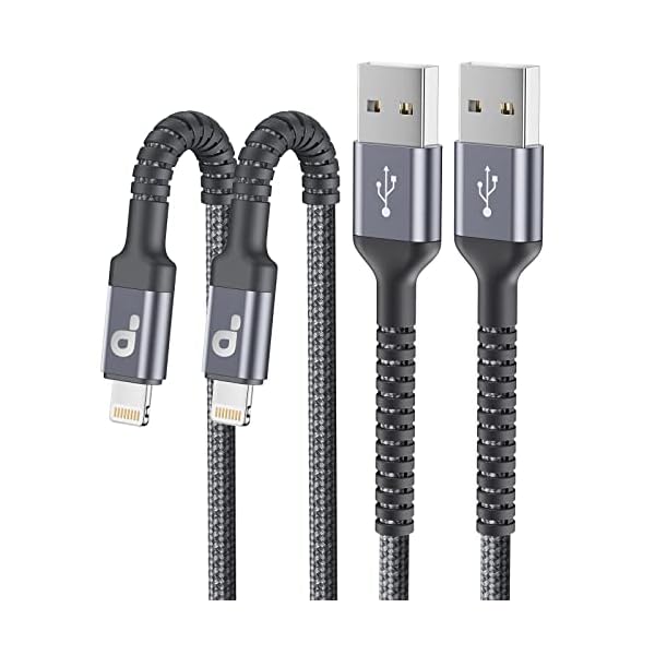 iPhone Charger Cable 2Pack 6FT, Nylon Braided Lightning Cable, [Apple MFi Certified] Fast Charging iPhone Charger Cord Compatible with iPhone 14 13 12 11 Pro Max XR XS X 8 7 6 Plus iPad and More