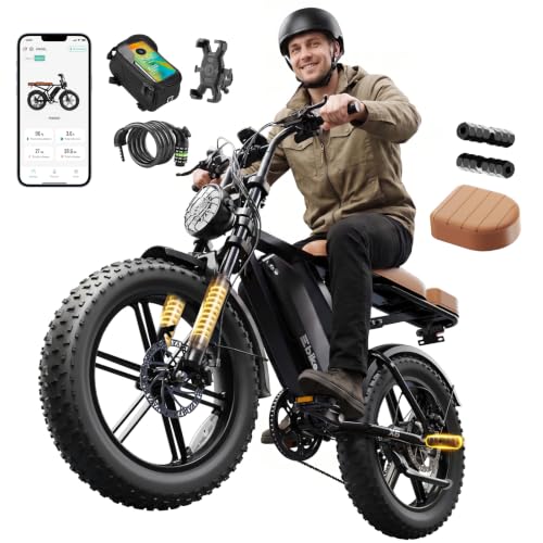 Image of SISIGAD Electric Bike for Adults, 1500W Peak Motor E Bike with 48V 15 /30Ah Battery, 60-100 Miles Range Electric Bicycle, 20 inch New All-Terrain Ebike with 7 Speeds, Full Suspension