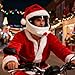Funny Christmas Motorcycle Helmet Cover Cartoon Cute Plush Santa Claus Hat Helmet Protection Fun Rides Gift Festival Xmas Winter Full Face Helmets Covers Decorations Accessories for Women Men