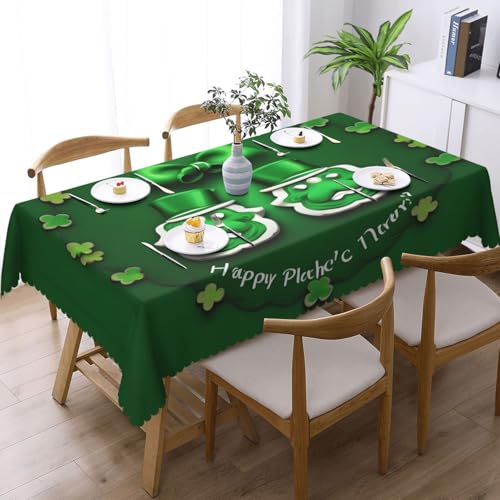 Nappe rectangulaire Happy St. Patrick pour vos buffets et grands dîners festifs
