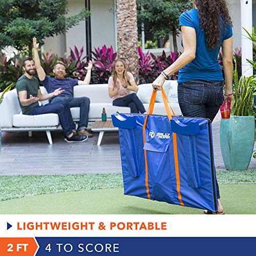 Giant 4 in A Row, 4 to Score with Carrying Bag - Premium Wooden Four Connect Game Set in 2' Wood Grain by Rally & Roar - Oversized Family Outdoor Party Games for Backyard, Lawn, Parties, Bar Game