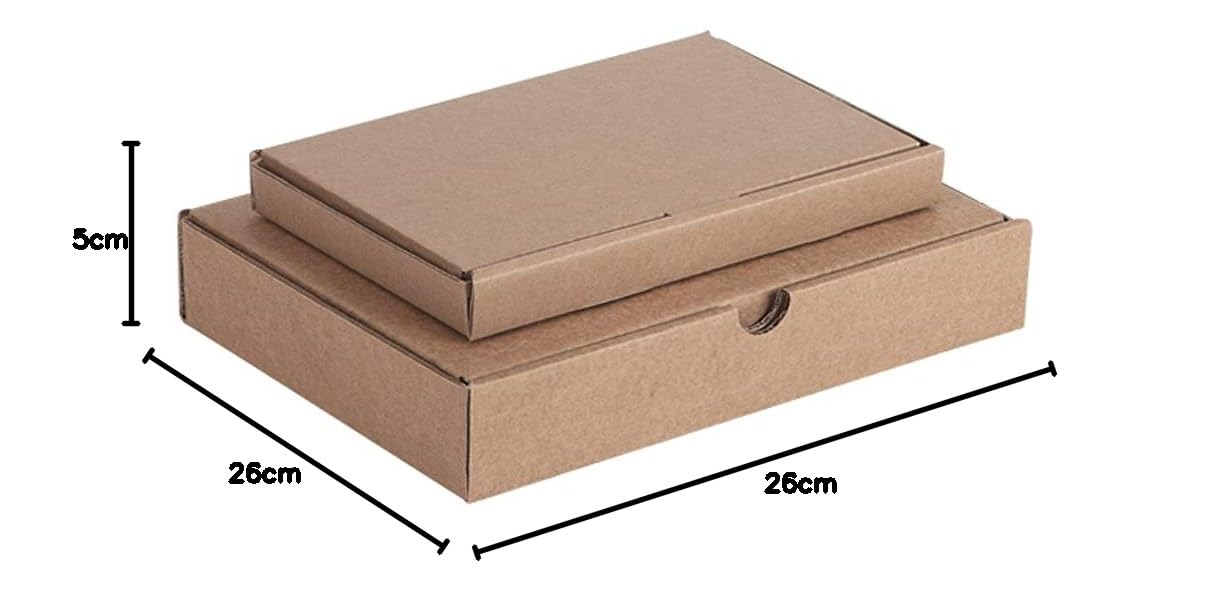 Propac z-boyfp26 caja troqueladas extrapiatte Avana, 26 x 26 x 5 cm, paquete de 50