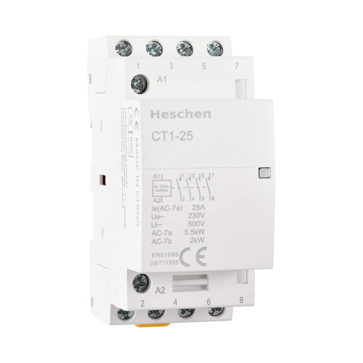 240v Ac Unit Heschen Household AC Contactor HSR1-63 4 Pole Four 35mm Din Rail