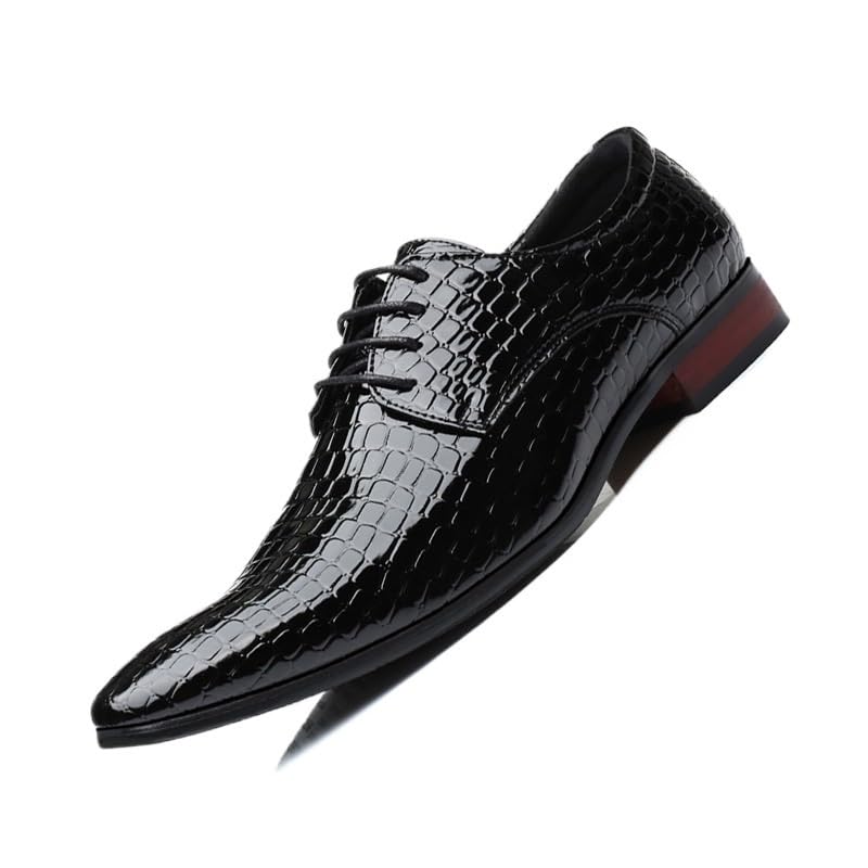 Classic Shoes for Men Leather Crocodile Pattern Dress Lace-up Casual Business Wedding Party Comfortable Men's Comfort Orthopedic Dress Shoes