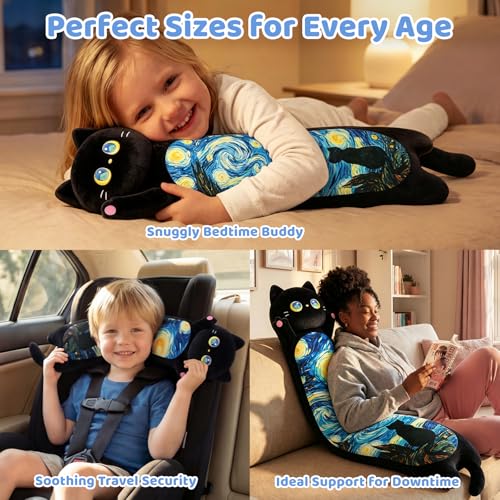 Miniatura 4 de Mewaii 50cm Largo Gato De Peluche Almohada Suave Y Cómoda Peluche Gato Cojines De Felpa Perfectos Para Regalo