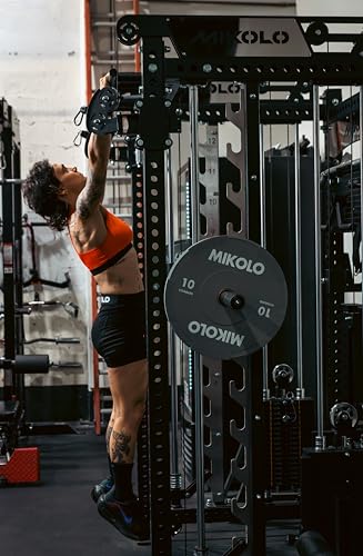 Mikolo Anubis-2.0 Smith Machine with Weight Stack, 3“×3” All-in-One Power Cage with LAT Pulldown & Cable Crossover, 3200LBS Multi-Function Trainer with Aluminum Pulley System for Fitness Home Gym - Image 4