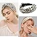 TOBATOBA Pearl and Leopard Print Headbands - Cute Beaded Wide Knot Hair Accessories for Women and Girls