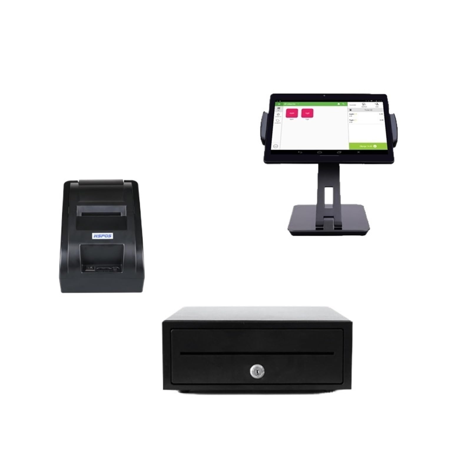 Caja registradora TPV de 10 pulgadas HS-004 con impresora de tickets y software integrado 8