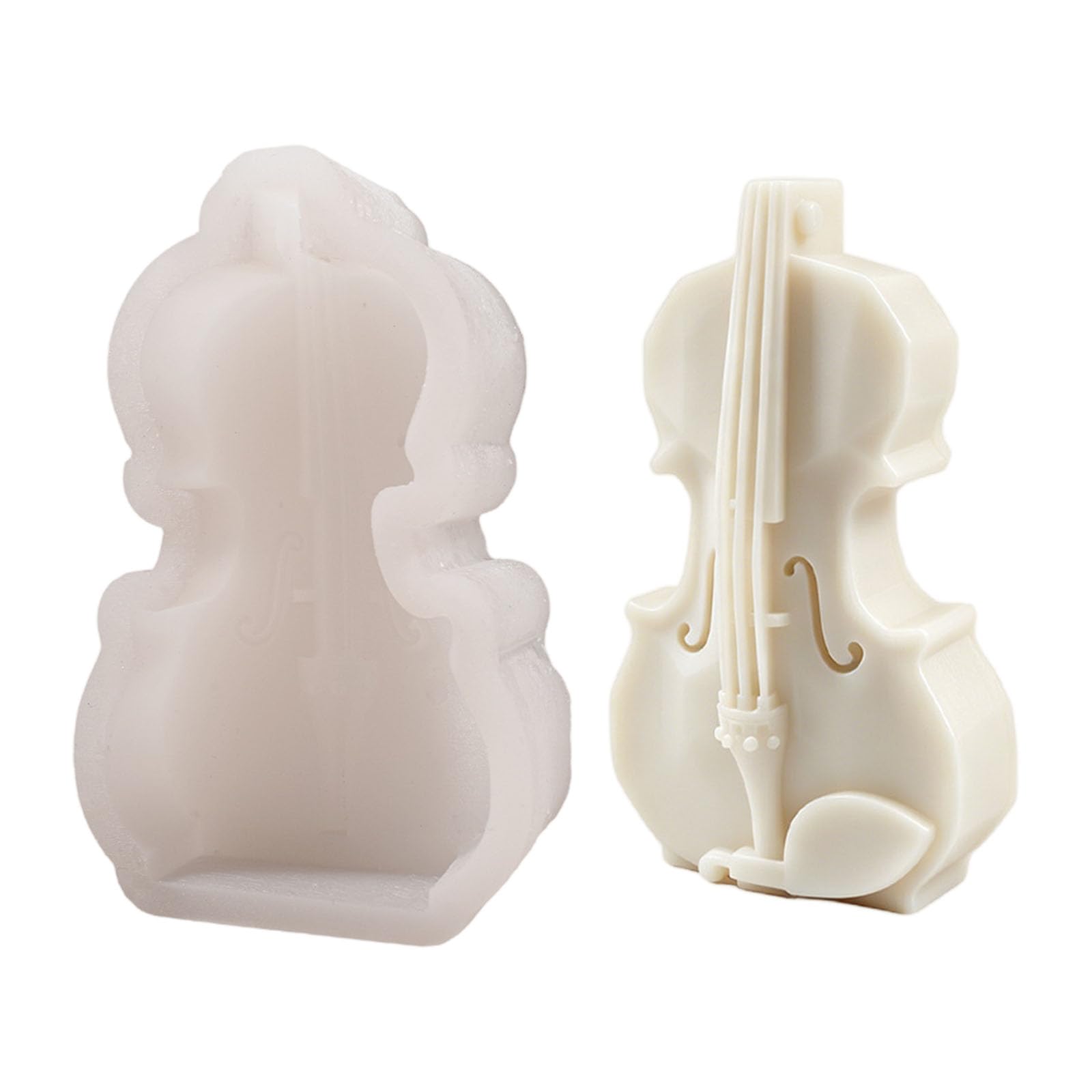 Kalttoy Multicolor Multipurpose 3D Violin Shape Silicone Molds Temperature Resistant Easy Demolding For Resin Casting Soap Making Musical Instrument Cast