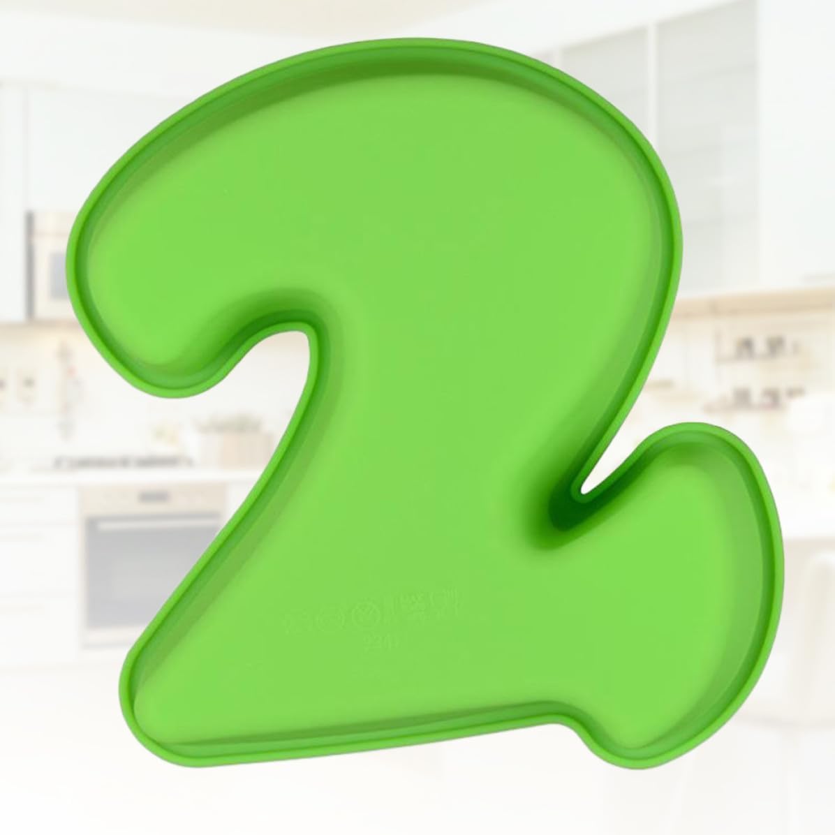 Silicone Number Cake Mold Pan, Reusable Easy Release Oven Safe Green