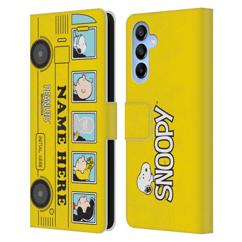 Coque Peanuts Samsung Galaxy A16 5G étui portefeuille cuir bus jaune