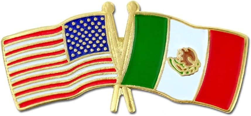 PinMart USA and World Crossed Friendship Flag Enamel Lapel Pin2