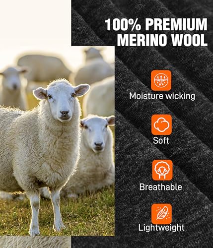 CAOZITOU 100% Merino Thermounterwäsche Damen, Warme Skiunterwäsche Wolle Funktionsunterwäsche Set, Thermo Langarm Unterwäsche Frauen für Winter (180g, Schwarz, M)