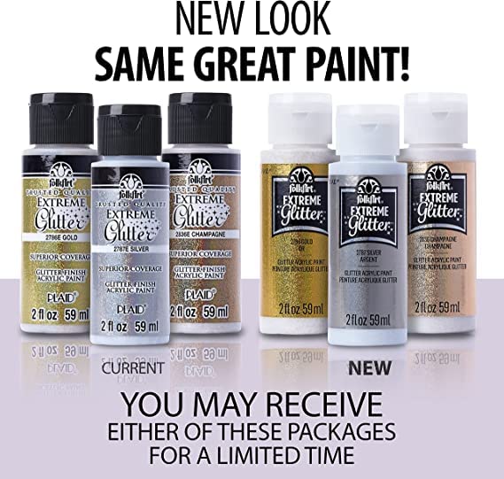 FolkArt Extreme Glitter Acrylic Paint silver color detail