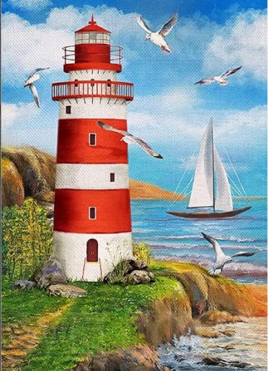 5D DIY Diamond Art Painting Kits Full Drill for Kids Adults, Watchtower Diamond Rhinestone Crystal Embroidery Cross Stitch Craft Art Canvas Painting Pictures by Numbers for Home Wall Decoration