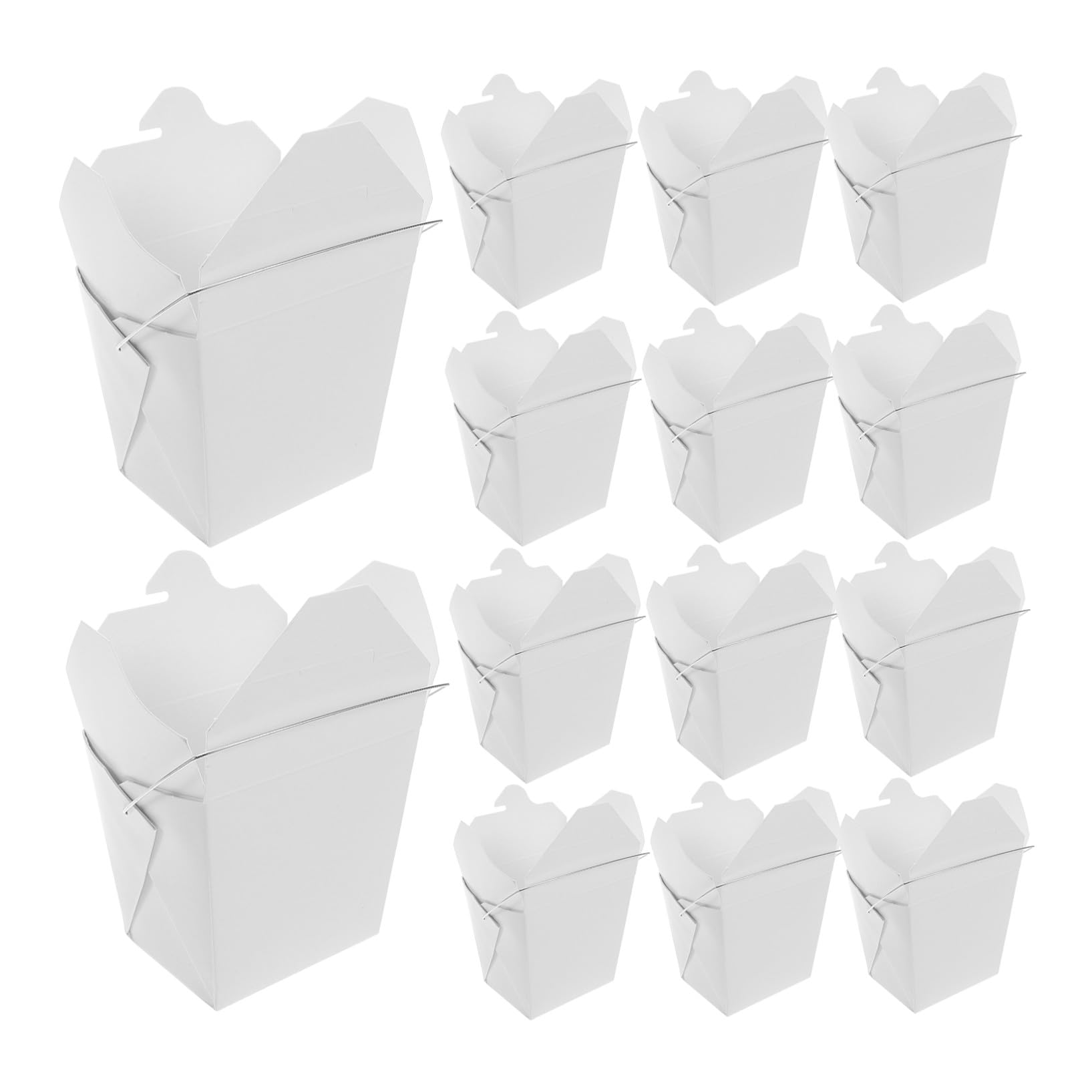 Boîtes à Emporter Chinoises 50 Pcs en Papier avec Poignée Fil Fer