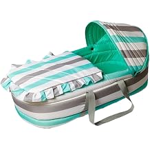 Baby Bassinet, Nap Mat, Portable, Foldable, Lightweight, Carry, Handheld, Crib, Replacement for Travel, Home Homes, Newborn, Living Room, Playmat, Storage Bag Included, Mesh, Breathable