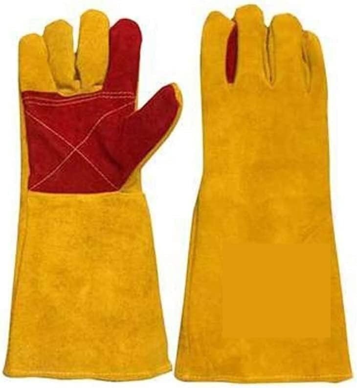 Schweißhandschuhe, Gartenhandschuhe, tragbare Lederhandschuhe, Industrielle Hochtemperaturhandschuhe, Isolierung, feuerfeste Handschuhe, Lange, Dicke Handschuhe, Vollgröße L