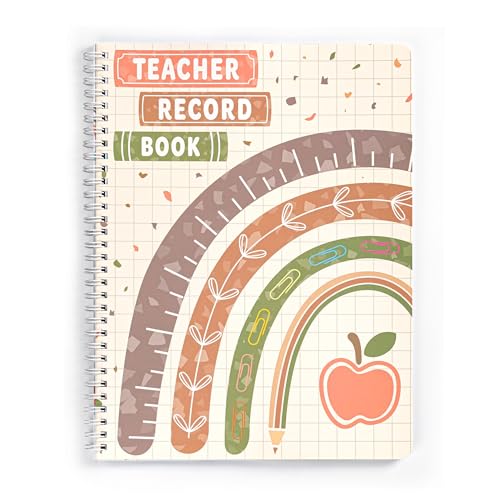 INKNOTE 120 Pages Teacher record book 11 x 8.27inch Teacher grade book Spiral bound Lesson planner Attendance book for School Classroom Office Supplies,Double Sided Printing