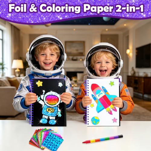 Image of FUNNYB&G Foil Art Craft Kit for Kids, Sparkly Birthday Gift Toy for Boys