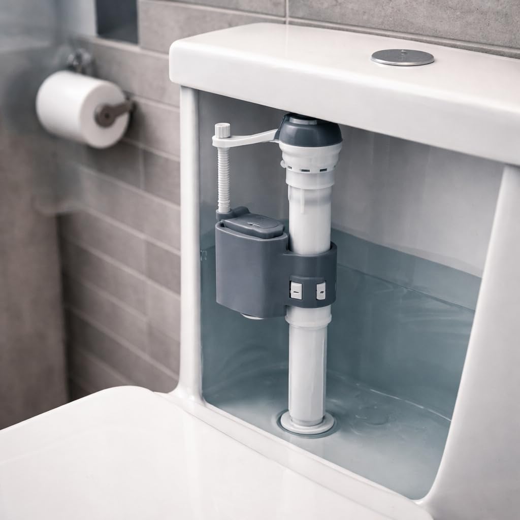 HOMSSY Flotador Cisterna WC Vertical F-117 – Válvula Llenado Universal 3/8" Latón, Altura Ajustable, Boya Regulable, Sistema Extensible Compacto, Instalación Fácil para Tanque Bajo — view 2
