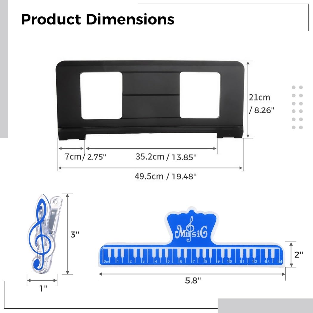 Supporto portatile per spartiti musicali per pianoforti digitali, compatibile con tastiere P35, P45, P105, P115, P121, P125, e altro
