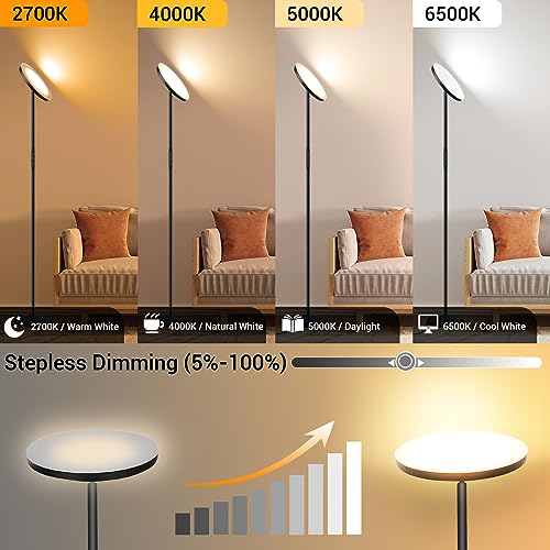 Image of marctronic Upgraded Torchiere Floor Lamp,36W 3600LM Super Bright LED Floor Lamp for Living Room Bedroom Office, Dimmable Modern Standing Tall Lamp with Remote & Touch Control