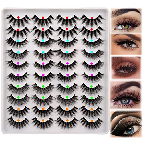 False Eyelashes Faux Mink 20 Pairs 5 Styles Natural Lashes Wispy Fluffy 3D Volume Fake Lashes Pack by HeyAlice