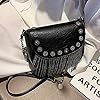 MEGAUK Mini Niet Handtasche Kette Fransen Umhängetasche Cross Body Taschen Elegante Kettentasche Punk Clutch Bag Abendtasche mit Kette Riemen Metall Schultergurt #5