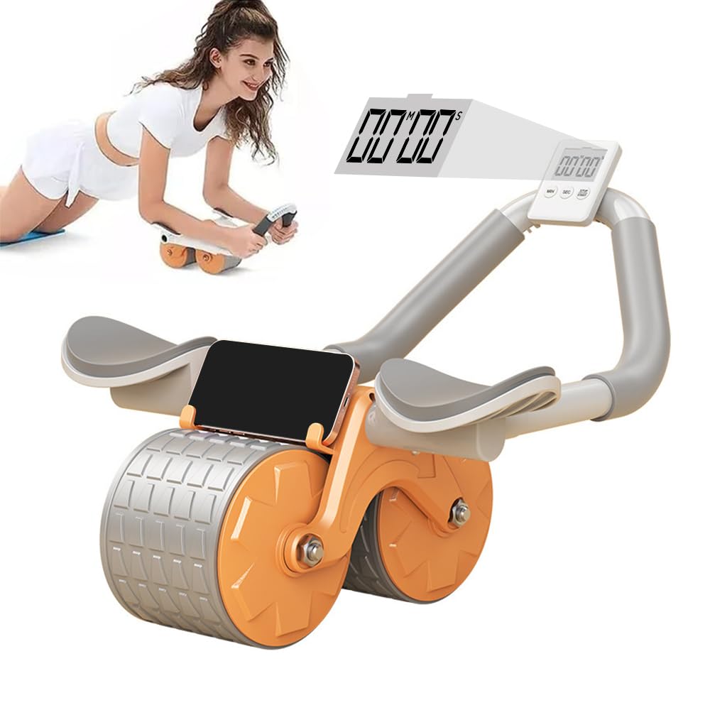 Exercise Wheels Abdominal Wheel Automatic Rebound Roller Exercise for Plank Abdominal Roller Training for Home Gym Elbow Support Double Wheels Roller Equipment-image-19
