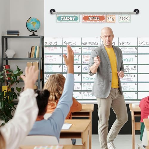 Magnetic Curtain Rods for Metal Doors - 16\"-30\" Adjustable Length Magnetic Rod for Classroom Whiteboard, Multiple Usage Magnetic Rod - 2 Pack with 8 O-Rings