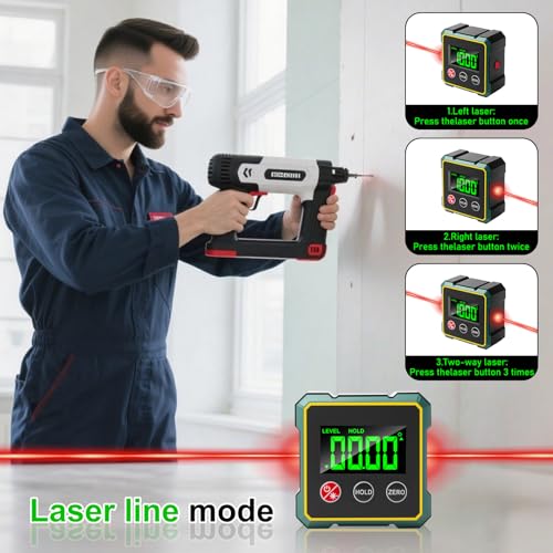 Digitaler Winkelmesser Neigungsmesser, Digitale Wasserwaage mit LCD Display, Winkelmesser Digital, USB Wiederaufladbarer Wasserwaage Digitaler Winkelsucher für Holzarbeiten, Bau Heimwerker