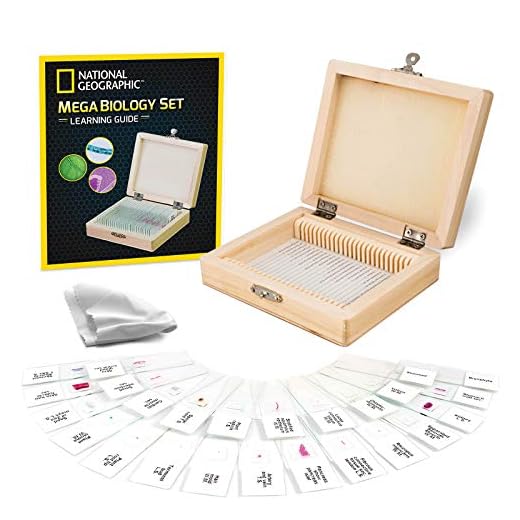 NATIONAL GEOGRAPHIC Mega Biology Set - Professional Grade Specimens, 25 Prepared Microscope Slides, Detailed Learning Guide and Storage Box