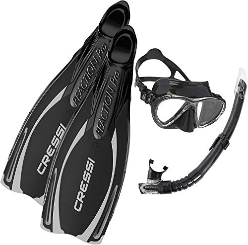 Palme Cressi anti fatigue avec masque grand champ visuel et tuba étanche
