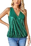 Glitzer Tops für Frauen Features: Das TINSTREE Damen Sparkly Pailletten Tank Top Design mit Wickel sexy V-Ausschnitt, ärmellose Tank Top würde Ihren Charming Körper zeigen, der die perfekte Ergänzung zu jeder Party oder Abend out Ensemble ist. Das Tanktop ist mit schimmernden Pailletten verziert, die das Licht hypnotisch reflektieren.