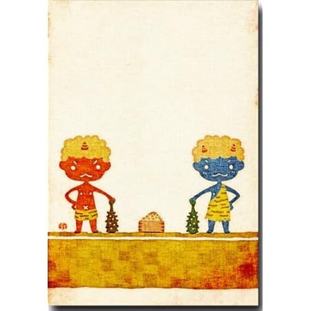 Amazon 和風イラストポストカード 鬼 節分の絵葉書 和道楽 ポストカード 絵柄付はがき 文房具 オフィス用品