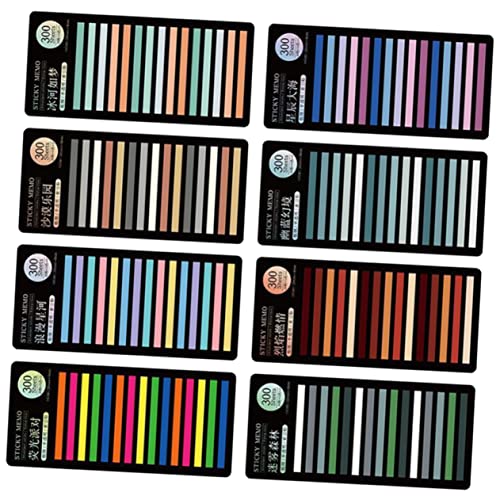 BUTIFULSIC 8 Sheets of Sticky Tabs for Books Reading Strips Note Tabs Page Markers Translucent Pastel Sticky Tabs