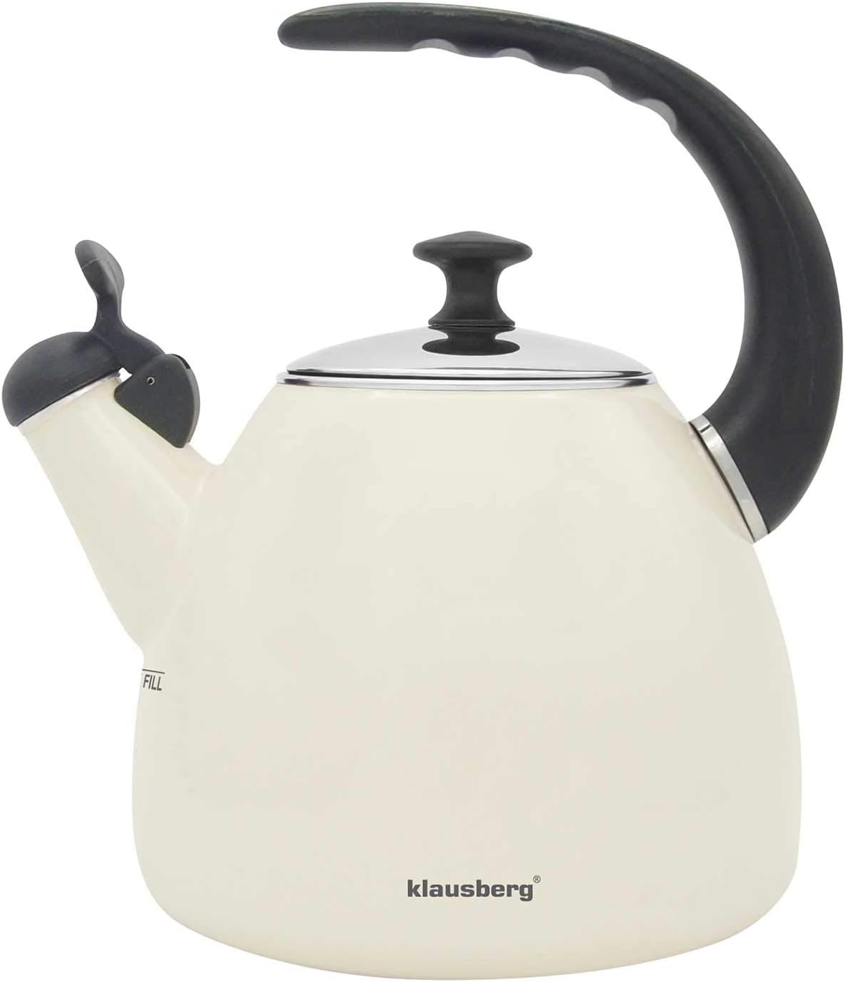 Klausberg Enamelled Whistling Kettle Stainless Steel 2,8L (White