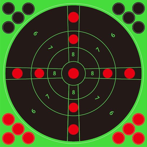 Bright Fluorescent Green Adhesive Reactive Splatter Shooting Targets for Shooting Range Practice – 8x8 Inch (25PACK / 50PACK) by AtnnraKur - Used condition - US$13.88
