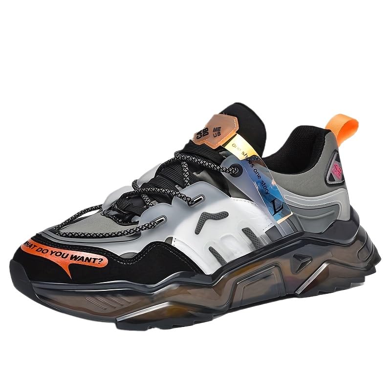 Men's Shock-Absorbing Sneakers - Stylish Sneakers - Breathable, Lightweight, lace-up Design, Suitable for Running, Basketball, Exercise, Gym Cushioning Insoles