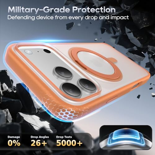 Coque iPhone 17 Pro Max antichoc orange avec housse protection magnétique - 4
