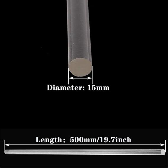 Acrylic Clear Rods PMMA Plastic Stick Perspex Bar Shower Curtain Poles Length 50Cm 2 Pcs,Diameter 20mm