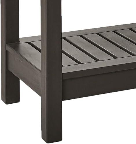 Miniatura 6 de Cambridge Casual Mesa consola al aire libre de madera maciza con acabado marrón oscuro, mesa decorativa duradera y elegante para patio, terraza,