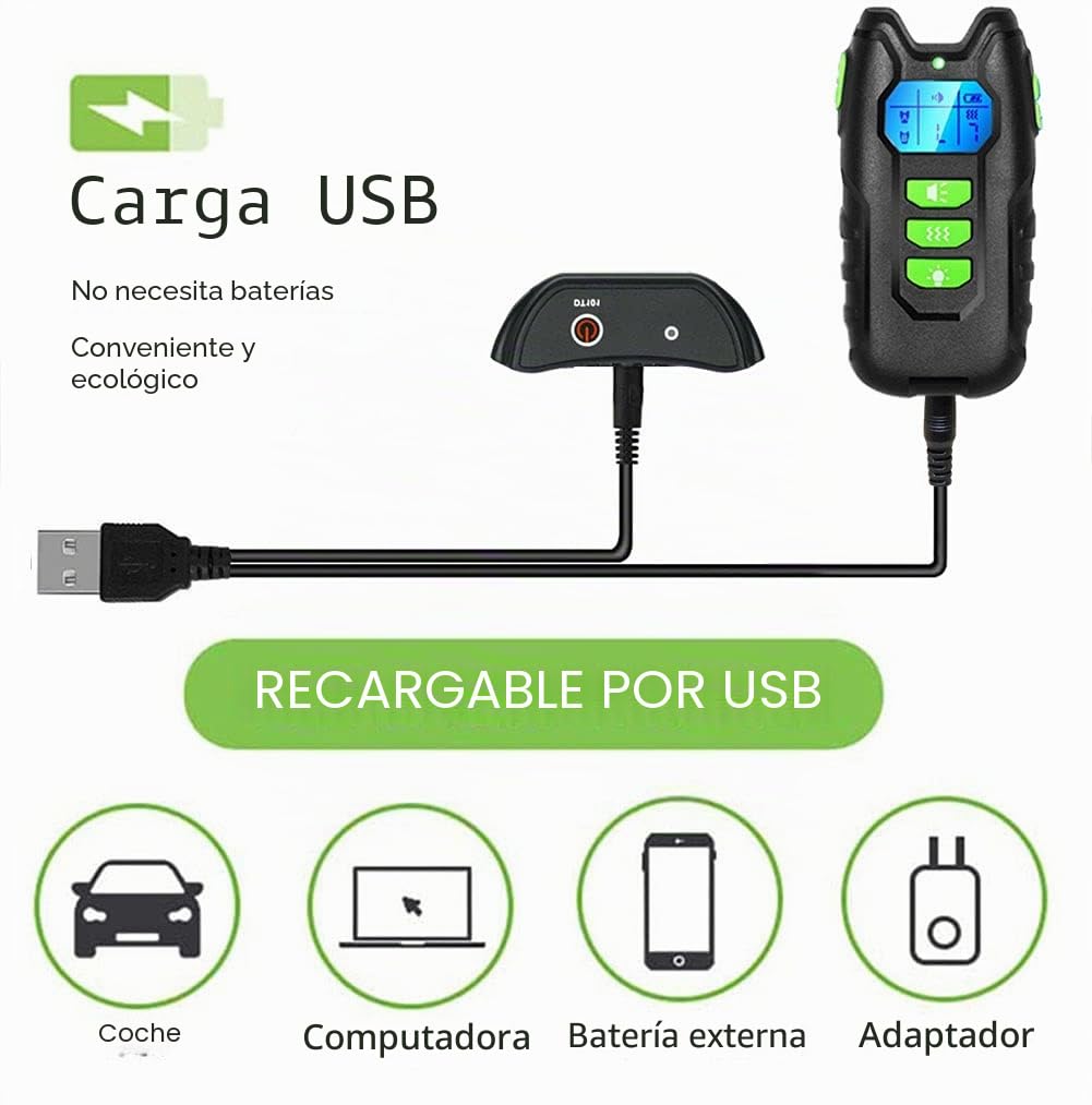 Collar de Adiestramiento para Perros Recargable, Mando Rango de 1000 FT con Modo de Sonido y Vibración, Resistente al Agua IP67 Seguro para Perros Pequeños Medianos y Grandes