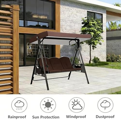 Auvent de rechange pour balancelle abîmée bâche imperméable café - 5