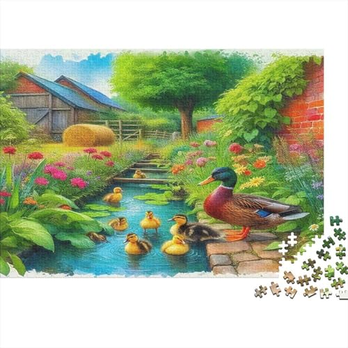 Puzzle de 1000 piezas para adultos con paisaje campestre de cartón y medidas de 52x38cm
