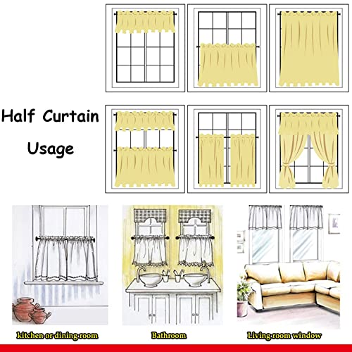 Cortinas pequeñas para ventana de cocina con cenefa elegante y diseño traslúcido 8