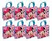 8-Pack Disney Minnie Mouse Rainbow Reusable 10" Tote Bags with Glossy Printing